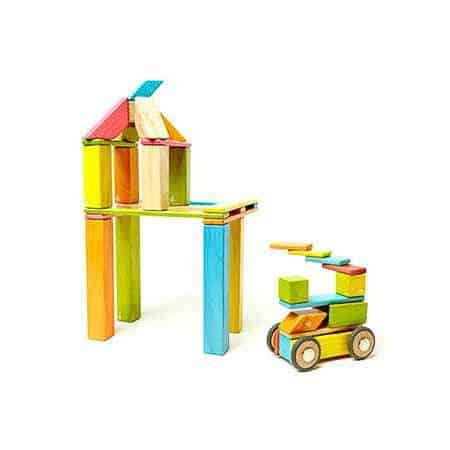 Tegu Magnetic Wooden Blocks (Classics - Colourful, 42 pieces)