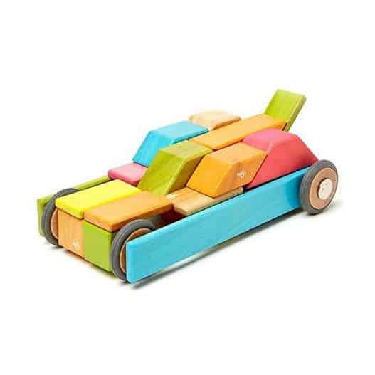 Tegu Magnetic Wooden Blocks (Classics - Colourful, 42 pieces)