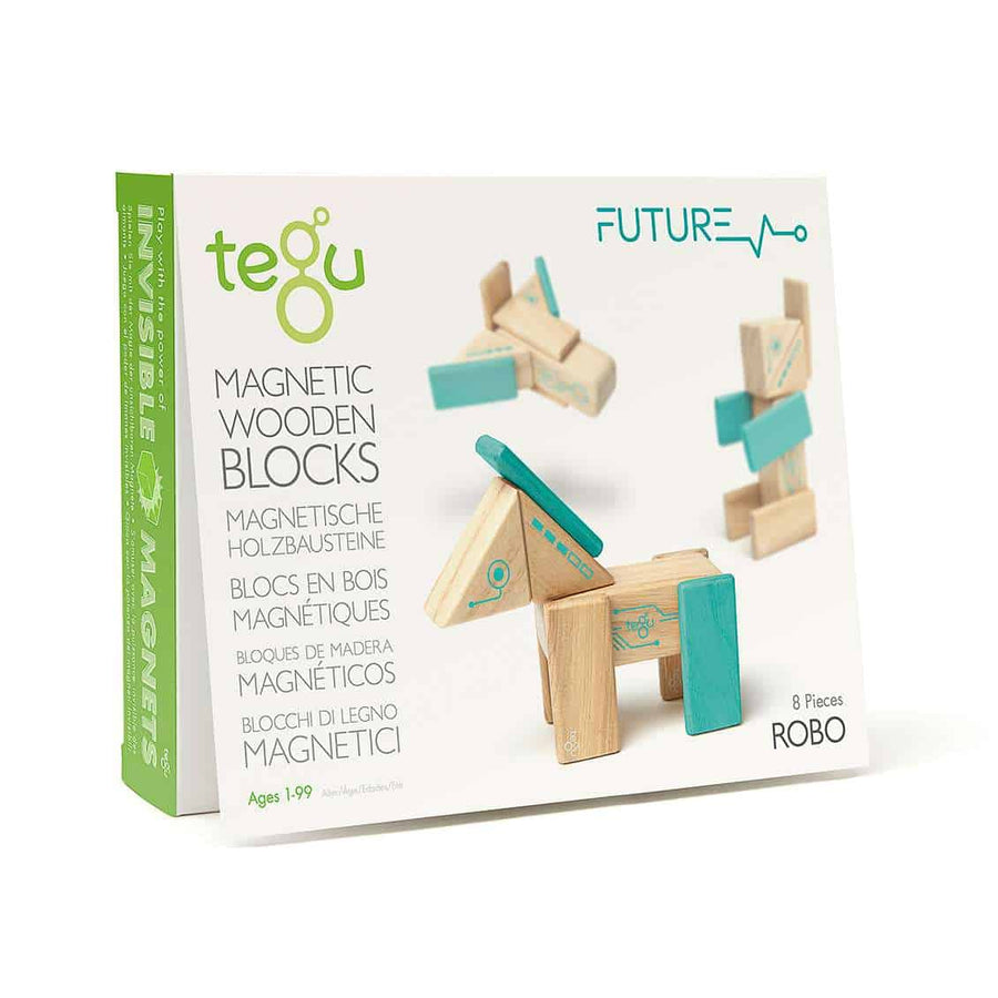 Tegu Magnetic Wooden Blocks (Robo - 8 pieces)