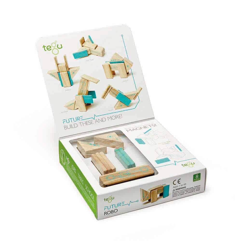 Tegu Magnetic Wooden Blocks (Robo - 8 pieces)