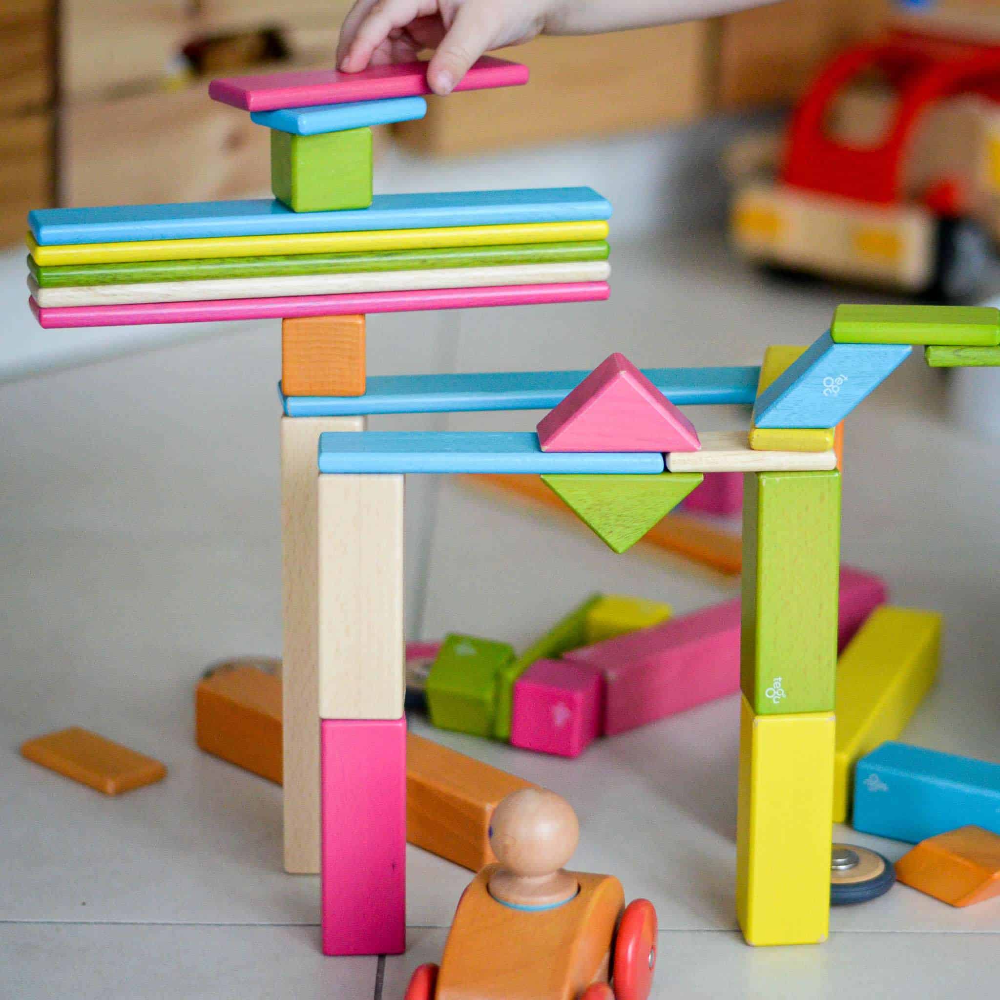 Tegu colourful magnetic wooden building blocks