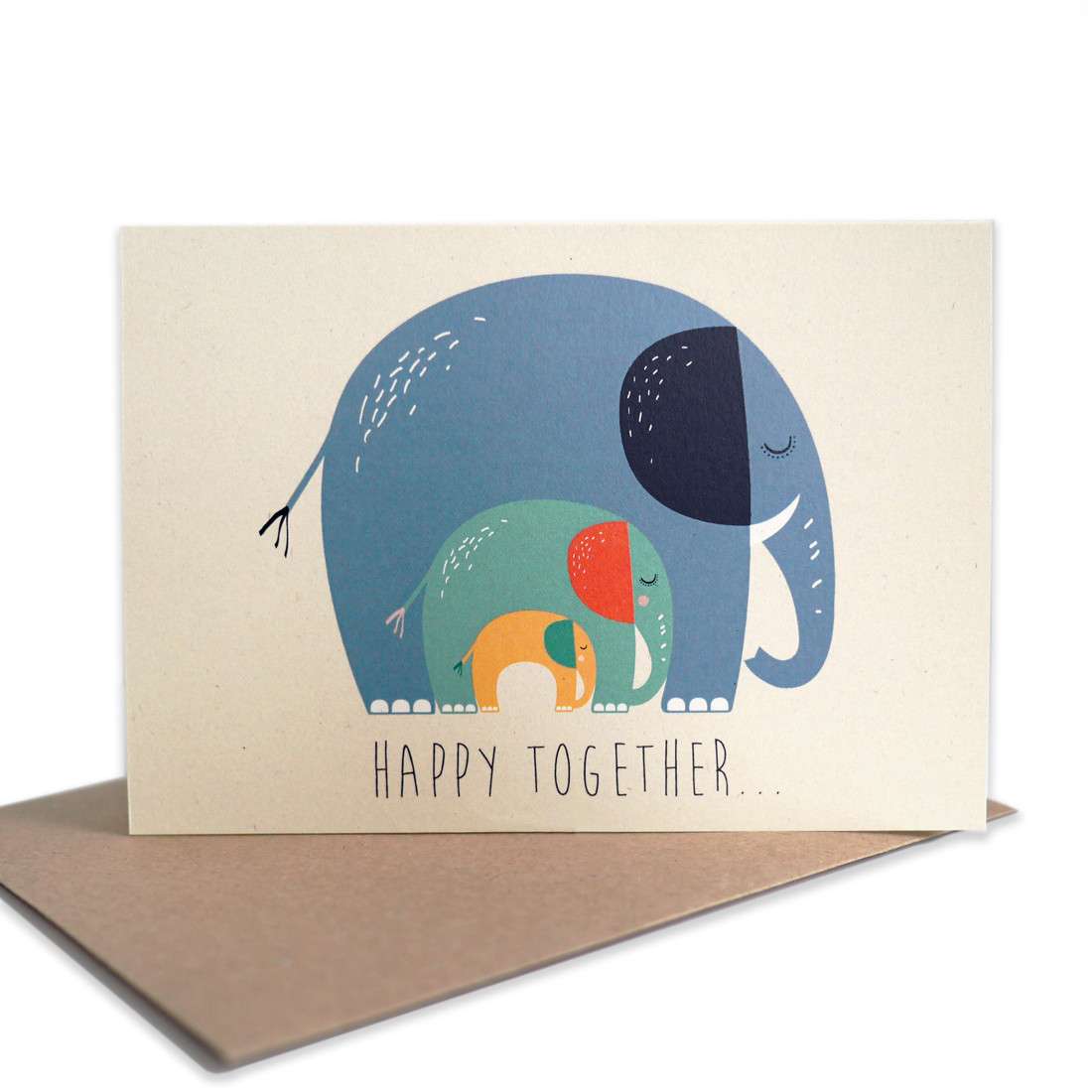 Tell Me Greetings Card ‘Happy Together’ Elephant