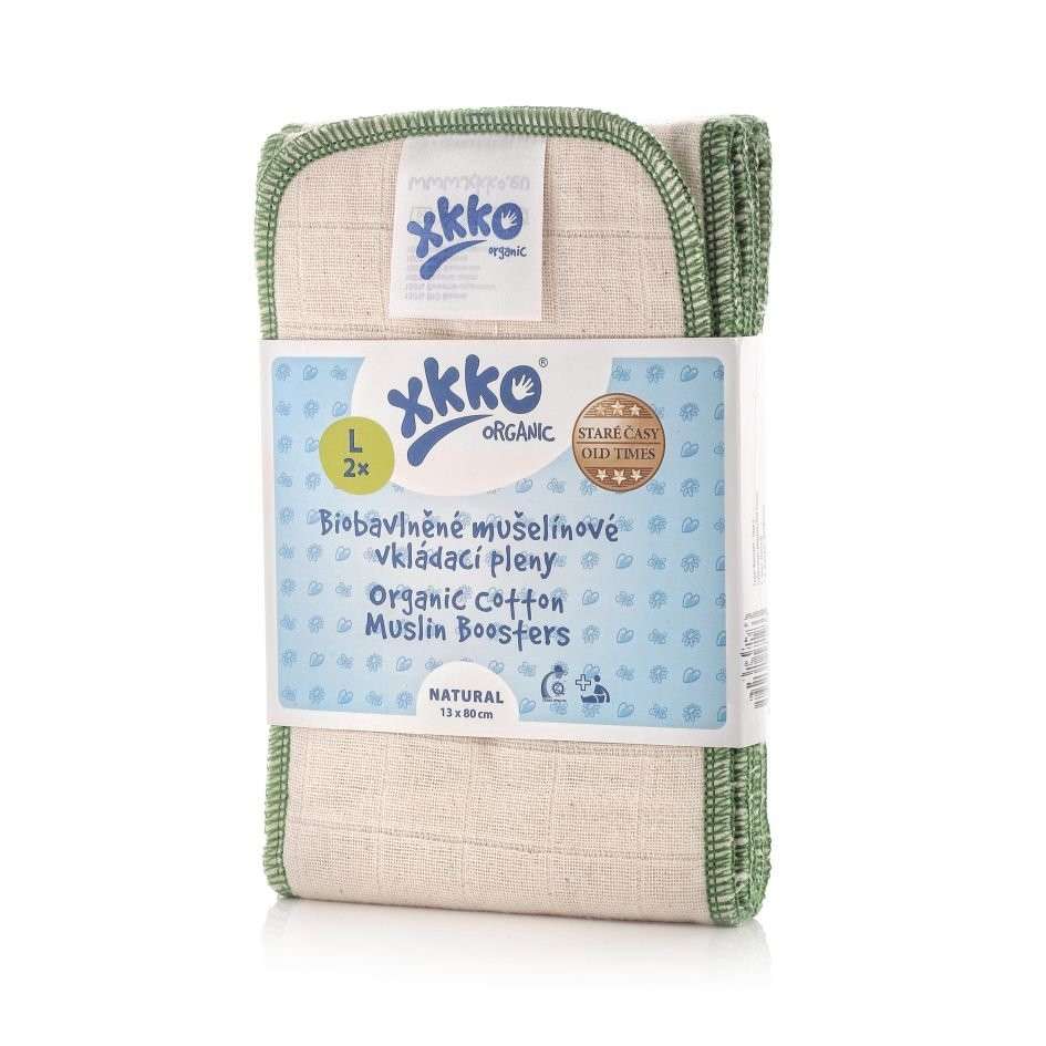 XKKO Organic Cotton Muslins Old Times Booster (2pcs) - Size L