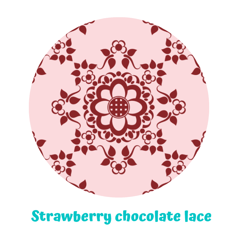 Little Birds Print Strawberry Chocolate lace