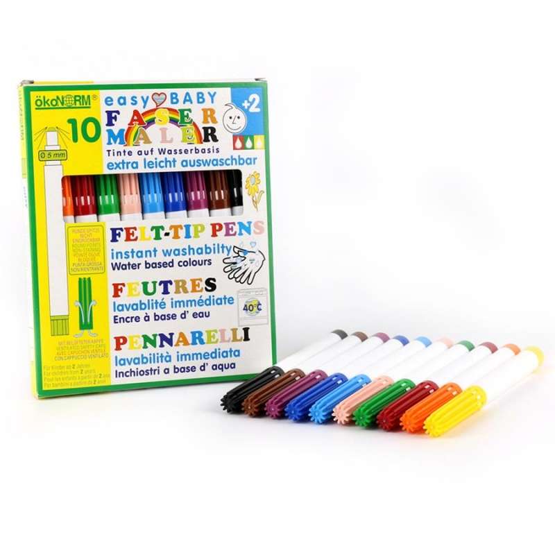 ökoNorm Easy baby felt tip pen 5mm - 10 colours (easily washable)