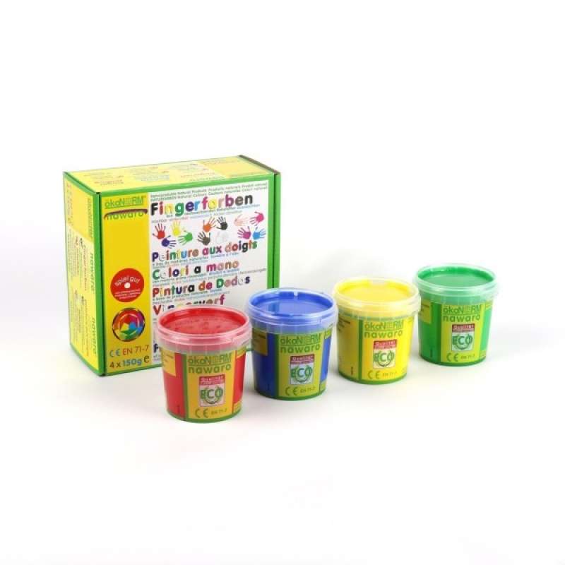 ökoNorm finger paint 4 colours red, blue, yellow and green